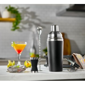 Excellent Grip Mixology Bartender Kit - Drink Mixer Set with All Essential Bar Accessories - Premium Bar Tool Set for The Ultimate Home Bar Experience, Housewarming Gifts New Home (Black)
