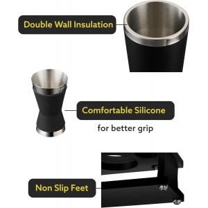 Excellent Grip Mixology Bartender Kit - Drink Mixer Set with All Essential Bar Accessories - Premium Bar Tool Set for The Ultimate Home Bar Experience, Housewarming Gifts New Home (Black)