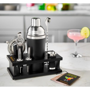 Excellent Grip Mixology Bartender Kit - Drink Mixer Set with All Essential Bar Accessories - Premium Bar Tool Set for The Ultimate Home Bar Experience, Housewarming Gifts New Home (Black)