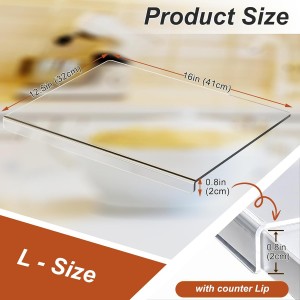 Acrylic Cutting Board with Counter Lip, Anti-Slip, 16 x 12.5 Inches, Clear – Perfect for Cutting Bread, Meat, and Vegetables, Ideal Choice for Kitchen Countertop Décor