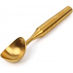 Heavy-Duty 304 Stainless Steel Ice Cream Scoop, 4.5 oz Cookies Scoop, Durable, Corrosion-Resistant & Dishwasher Safe with Ergonomic Grip for Perfect Scooping, Solid Design, Gold