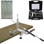 Professional Angle Knife Sharpener with 360°Rotating Dual Clamps,Quick G-Clamp Desktop Fixation,2 set Angle Adjustment Systems,Aluminum Body, Includes 4 Diamond Stones– for Kitchen & Outdoor Blades