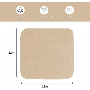 PurpleEssences Dish Cloths and Dish Rags - 8 Pack Waffle Weave Solid Kitchen Dish Wash Cloths, 100% Cotton, 12x12 Inches, Ultra Soft Absorbent Quick Drying - Spring Easter Summer - Beige