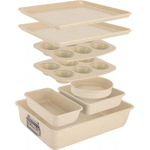 NutriChef 8-Piece Stackable Bakeware Set...