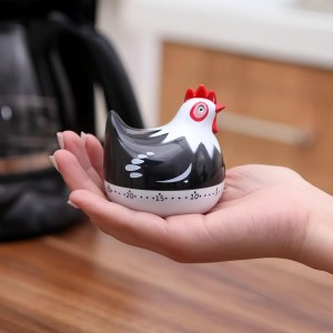 Cute Chicken-Shaped Kitchen Timer – 60-Minute Mechanical Timer for Cooking, Baking, and Meal Prep (Black)