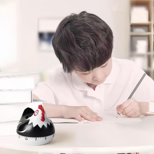 Cute Chicken-Shaped Kitchen Timer – 60-Minute Mechanical Timer for Cooking, Baking, and Meal Prep (Black)