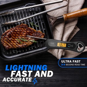 Meat Thermometer Digital, Instant Read Meat Thermometer for Grill and Cooking, with Bottle Opener, Backlight & Calibration Food Thermometer, Kitchen Gadgets for BBQ, Turkey, Candy, Liquids