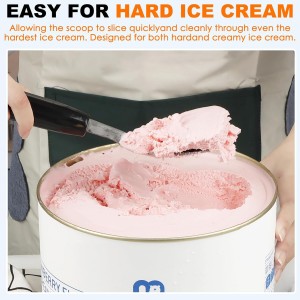 KAYCROWN Stainless Steel Ice Cream Spade with Non-Slip Handle, Heavy Duty Ice Cream Spade Scoop for Hard or Creamy Ice Cream, Durable Bend Proof Flat Ice Cream Paddle, Easy Scooping & Dishwasher Safe