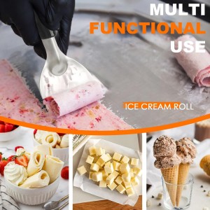 KAYCROWN Stainless Steel Ice Cream Spade with Non-Slip Handle, Heavy Duty Ice Cream Spade Scoop for Hard or Creamy Ice Cream, Durable Bend Proof Flat Ice Cream Paddle, Easy Scooping & Dishwasher Safe