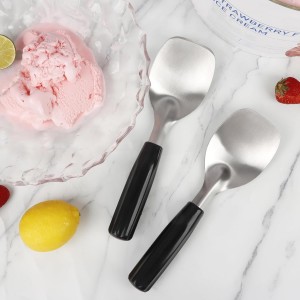 KAYCROWN Stainless Steel Ice Cream Spade with Non-Slip Handle, Heavy Duty Ice Cream Spade Scoop for Hard or Creamy Ice Cream, Durable Bend Proof Flat Ice Cream Paddle, Easy Scooping & Dishwasher Safe