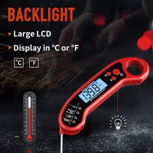 Meat Thermometer Digital, Instant Read Meat Thermometer for Grill and Cooking, Waterproof Food Thermometer for Kitchen and Outside, BBQ, Turkey, Candy, Liquids, Beef