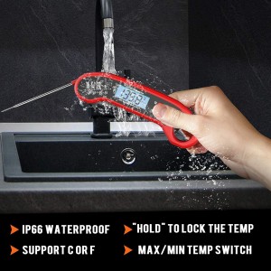 Meat Thermometer Digital, Instant Read Meat Thermometer for Grill and Cooking, Waterproof Food Thermometer for Kitchen and Outside, BBQ, Turkey, Candy, Liquids, Beef