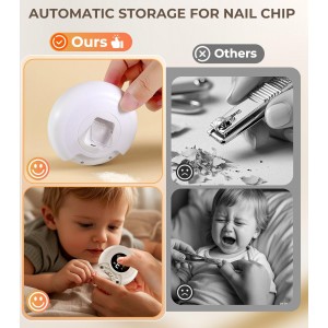 2025 New 3-in-1 Electric Nail Clippers, Baby Nail File, 3-Speeds, Polishing Automatic Nail Trimmer with Nail Chip Storage & LED Light, Rechargeable Safety Cutter for Women, Men, Baby, Seniors