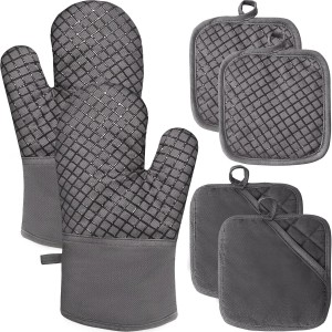 4 Pcs Oven Mitts and Pot Holders,High He...