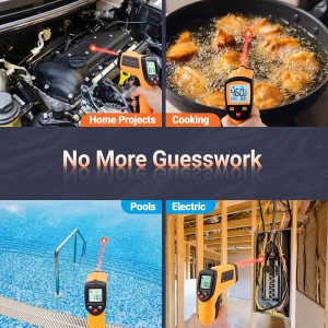 Digital Infrared Thermometer Gun for Cooking,BBQ,Pizza Oven, Infrared Thermometer Laser with Backlight,-58℉~712℉(-50℃~380℃) Handheld Non Contact Heat Laser Temperature Gun (Not for Human)