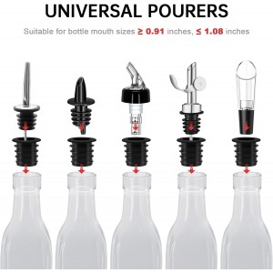 Liquor Pourer Adapters 1 inch/25 mm, Liquor Pour Spout for Large Neck Liquor Bottles, Liquor Bottle Pourers for Alcohol, Speed Pourers for Liquor Bottles Wine Pourer Spout Olive Oil (6)