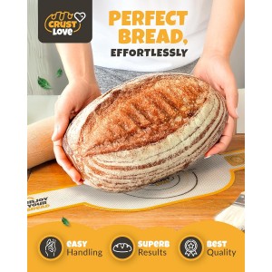 CRUSTLOVE 2 PCS Bread Sling Dutch Oven Silicone, Non-Stick Sourdough Sling & Baking Mat, Reusable & Easy to Clean – Heat Resistant to 480°F – Silicone Sourdough Sling for Artisan Bread Baking Supplies