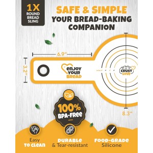 CRUSTLOVE 2 PCS Bread Sling Dutch Oven Silicone, Non-Stick Sourdough Sling & Baking Mat, Reusable & Easy to Clean – Heat Resistant to 480°F – Silicone Sourdough Sling for Artisan Bread Baking Supplies