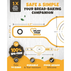 CRUSTLOVE 2 PCS Bread Sling Dutch Oven Silicone, Non-Stick Sourdough Sling & Baking Mat, Reusable & Easy to Clean – Heat Resistant to 480°F – Silicone Sourdough Sling for Artisan Bread Baking Supplies