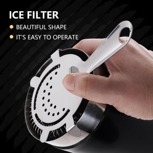 2Pcs Stainless Steel Bar Strainer,4-Prong Stainless Steel Bar Strainer, 6 Inches Silver Bar Tool Drink Strainer with 100 Wire Spring for Bartenders and Mixologists