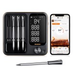 INKBIRD WiFi Wireless Meat Thermometer with 360°Readable LCD Standalone Base，4 Probes Digital Food Meat Thermometer with Remote Control for BBQ, Grill, Oven, Smoker, Rotisserie, Kitchen