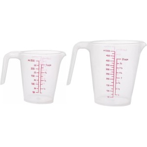 Plastic Measuring Cup 2Pcs 250/500ML Mea...