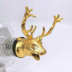 Bottle Stopper Stag for Head Wine Mouth Wine Guide Pourer Bartender Gold