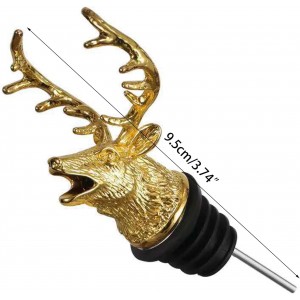 Bottle Stopper Stag for Head Wine Mouth Wine Guide Pourer Bartender Gold