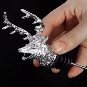 Bottle Stopper Stag for Head Wine Mouth Wine Guide Pourer Bartender Gold