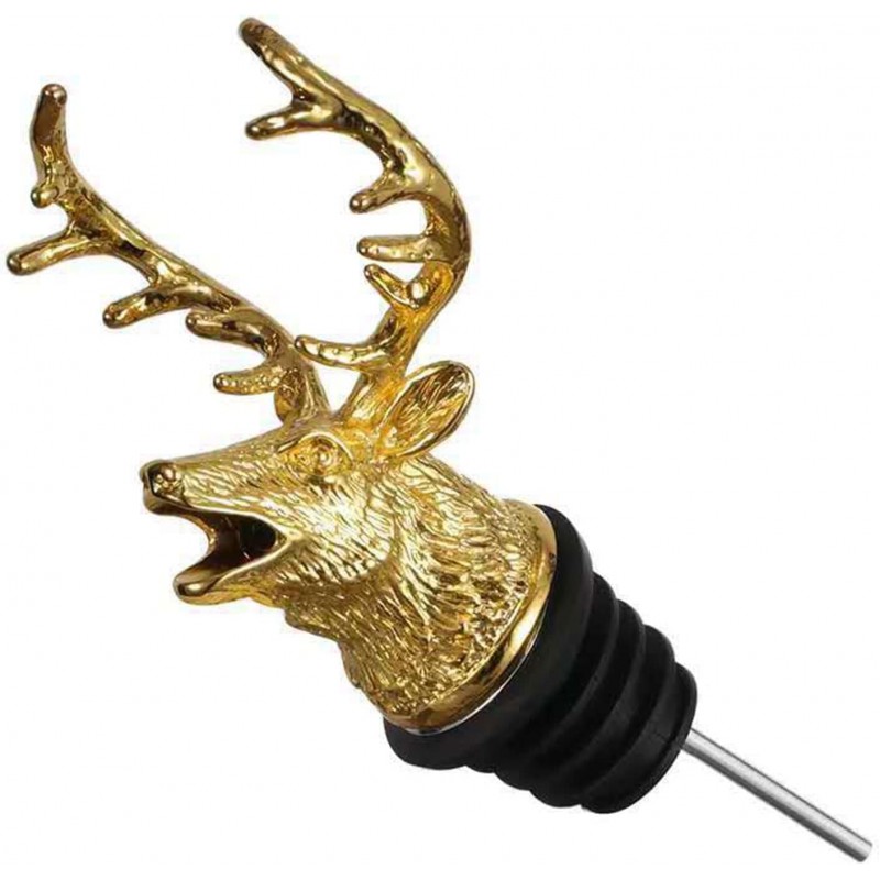 Bottle Stopper Stag for Head Wine Mouth Wine Guide Pourer Bartender Gold