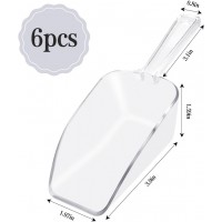 6 PCS Clear Plastic Ice Scoop(7.6 Inch) for Freezer Food Coffee Popcom Flour Dry Goods 5 Oz Simple Mini Ice Cube Shovel Scoopers Holder Laundry Freezer Bucket Bin Containers Maker Machine Kitchen Pick