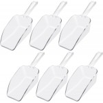 6 PCS Clear Plastic Ice Scoop(7.6 Inch) for Freezer Food Coffee Popcom Flour Dry Goods 5 Oz Simple Mini Ice Cube Shovel Scoopers Holder Laundry Freezer Bucket Bin Containers Maker Machine Kitchen Pick