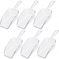 6 PCS Clear Plastic Ice Scoop(7.6 Inch) for Freezer Food Coffee Popcom Flour Dry Goods 5 Oz Simple Mini Ice Cube Shovel Scoopers Holder Laundry Freezer Bucket Bin Containers Maker Machine Kitchen Pick