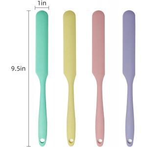 4 Pcs Silicone Jar Spatula Set - Long Handle Sourdough Scraper, Skinny Spatula for Jars, Bottles, and Containers, Non-Stick Heat Resistant Cake Cream Spatulas
