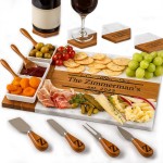 Personalized Charcuterie Board Set, Custom Engraved Marble Cheese Board with Knife Set, Wedding Engagement Gift for Couples, engagement gifts for couples Bridal Shower & Housewarming Gift