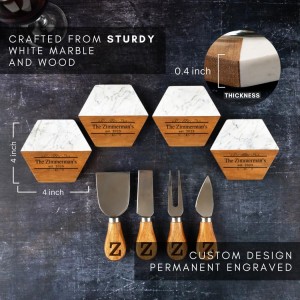 Personalized Charcuterie Board Set, Custom Engraved Marble Cheese Board with Knife Set, Wedding Engagement Gift for Couples, engagement gifts for couples Bridal Shower & Housewarming Gift