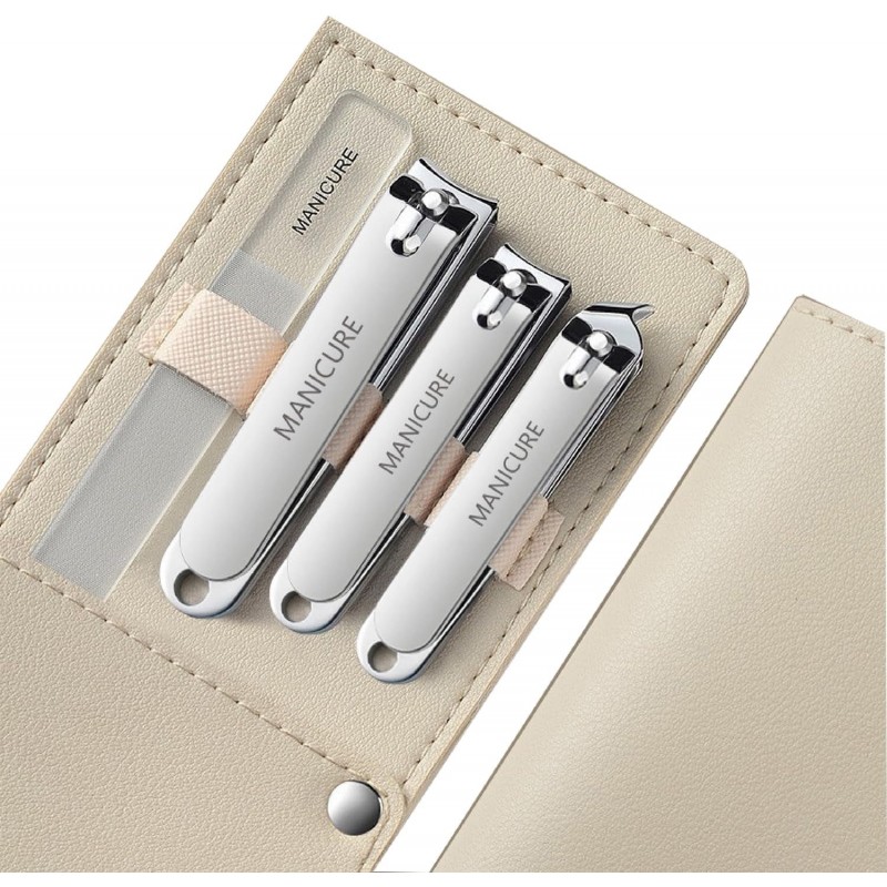 Heavy-Duty 4 PCS Nail Clippers Set with Case,Sharp High-Carbon Steel Blades for Hard Nails,Portable Grooming Tool for Men & Women,Great Christmas Gift,Stocking Stuffers Idea