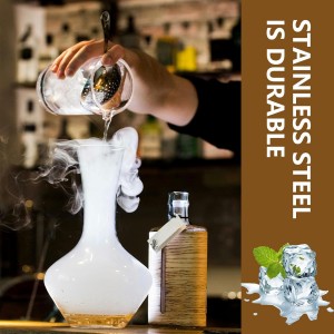 Cocktail Strainer-Stainless Steel Bar Tools Bartender Cocktail Strainer Set:Hawthorne Strainer,Julep Strainer and Conical Fine Mesh Strainer (Silver)