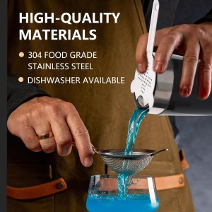 Cocktail Strainer-Stainless Steel Bar Tools Bartender Cocktail Strainer Set:Hawthorne Strainer,Julep Strainer and Conical Fine Mesh Strainer (Silver)