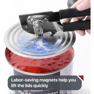 Commercial Can Opener, UHIYEE Hand Crank Can Opener Manual Heavy Duty with Comfortable Extra-long Handles, Oversized Knob, Large Handheld Can Open Easy for Big Cans, Black