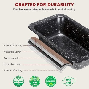 10-Piece Baking Pans Set, Bakeware Sets Nonstick, Baking Set for Oven Cooking, Stackable Carbon Steel Set Include Cookie Sheets, Muffin Pan, Cake Pan, Pizza Pan, Loaf Pan, Roasting Pan, Black