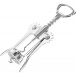 DECHOUS Manual Wine Opener Winged Bottle Opener for Wine Corkscrew Home Party Use Stainless Steel Silver