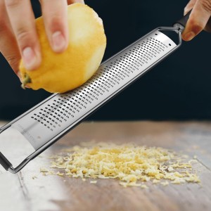 Zester Grater,Stainless Steel Cheese Grater with Non-Slip Comfort Grip,Black