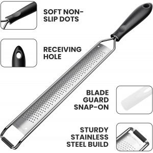 Zester Grater for Lemon Cheese with Handle,Black