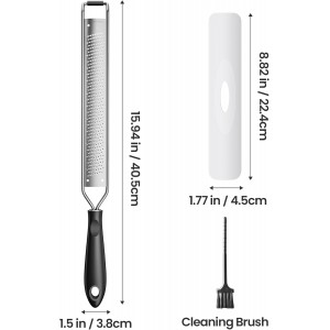 Zester Grater for Lemon Cheese with Handle,Black