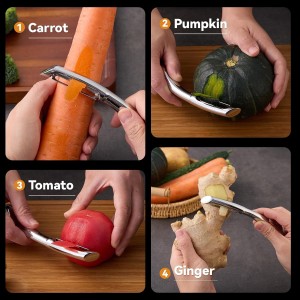 Straight Stainless Steel Vegetable & Fruit Peeler – Ultra-Sharp Blade, Comfortable Handle, Easy to Clean Kitchen Peeler