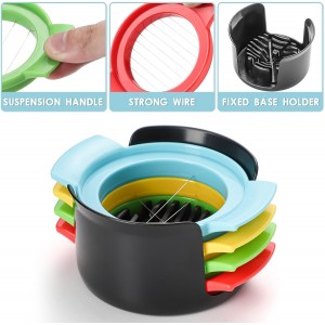 Egg Slicer for Hard Boiled Eggs，4 in 1 Multifunctional Egg Cutter,Strawberry slicer, Strawberry, Tomato, Dicer for Soft Fruit Mushroom Home Use
