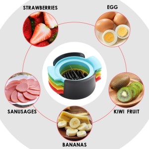 Egg Slicer for Hard Boiled Eggs，4 in 1 Multifunctional Egg Cutter,Strawberry slicer, Strawberry, Tomato, Dicer for Soft Fruit Mushroom Home Use