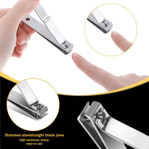 6 Pieces Straight Nail Clippers for Thick Nails Edge Toenails Clippers Stainless Steel Nails Cutters Heavy Duty Fingernail Clipper for Men Women