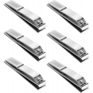 6 Pieces Straight Nail Clippers for Thick Nails Edge Toenails Clippers Stainless Steel Nails Cutters Heavy Duty Fingernail Clipper for Men Women